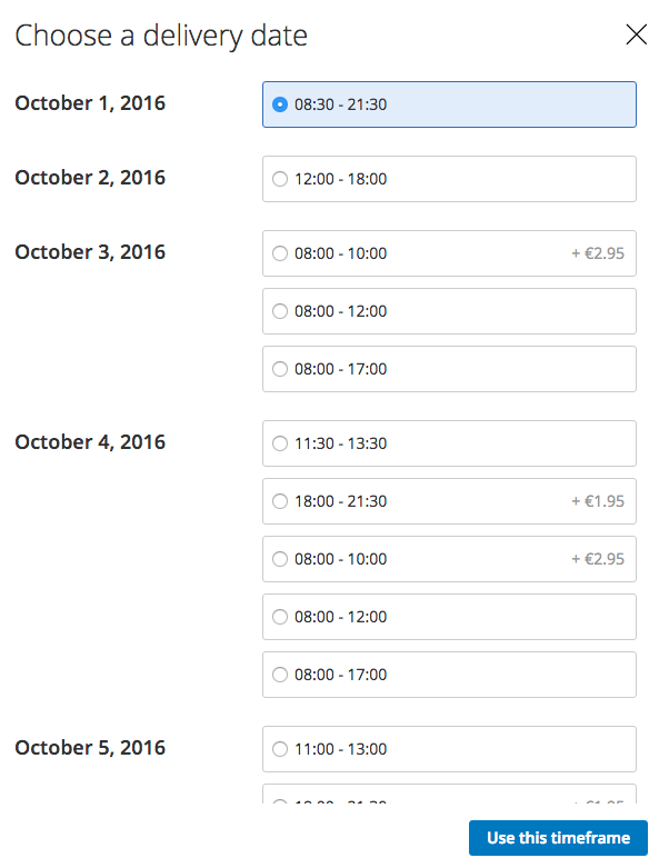 <p>Kiezen van de bezorgdag en -moment in Magento 2</p>
